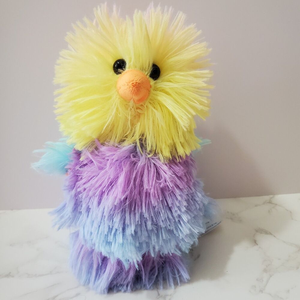 Walmart  Plush Chick Rainbow Bird 7" Fluffy Fuzzy Multicolor Easter Spring